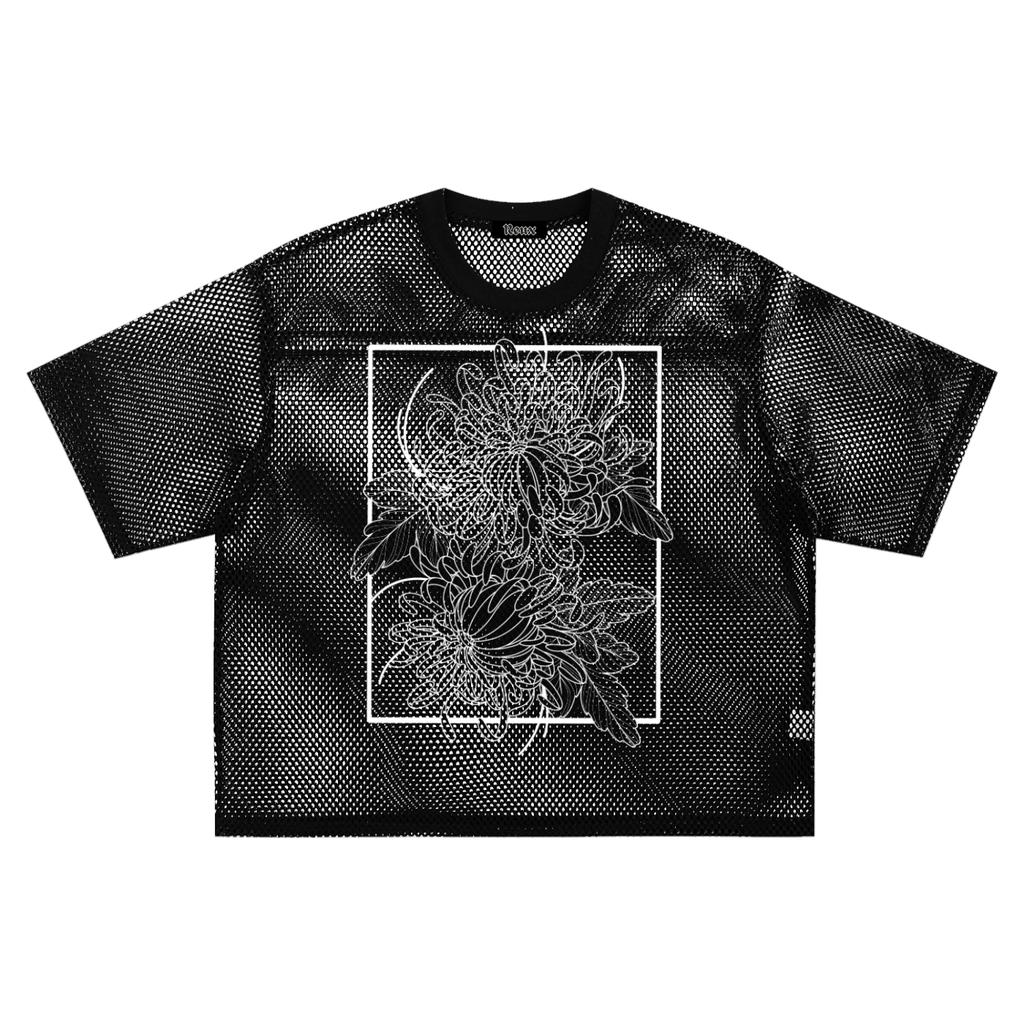 See-through Boxy Net Tee. Chrysanthemum