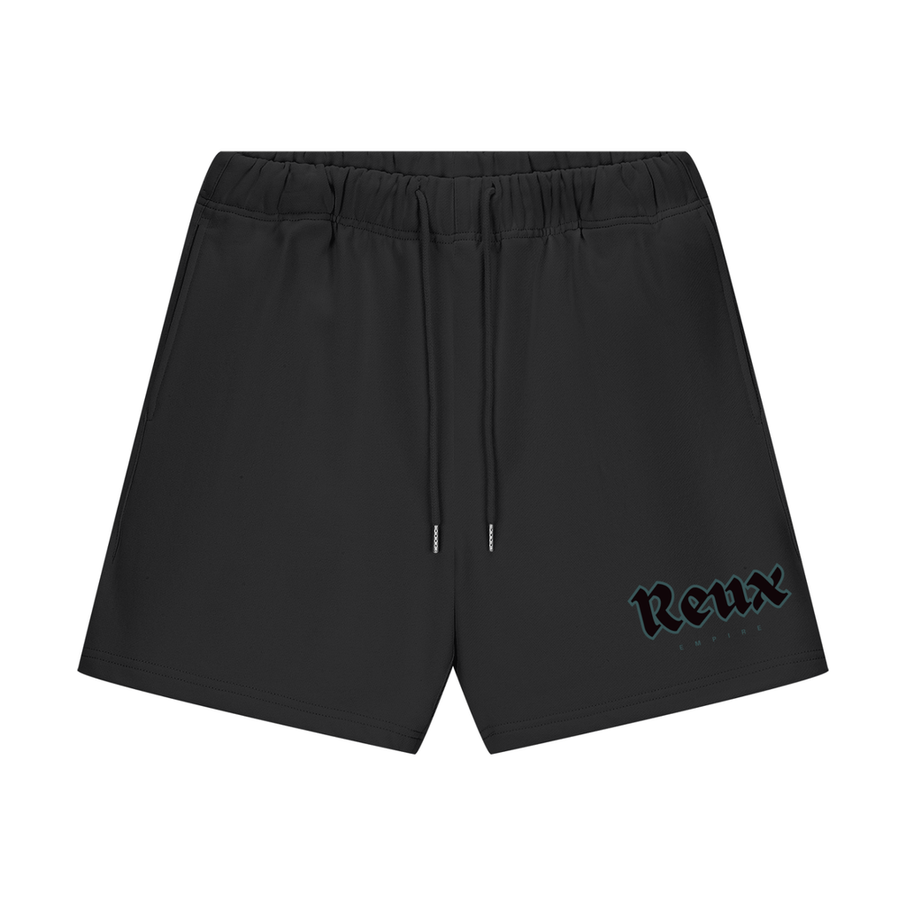 Heavyweight Fleece Shorts. Faded blue logo