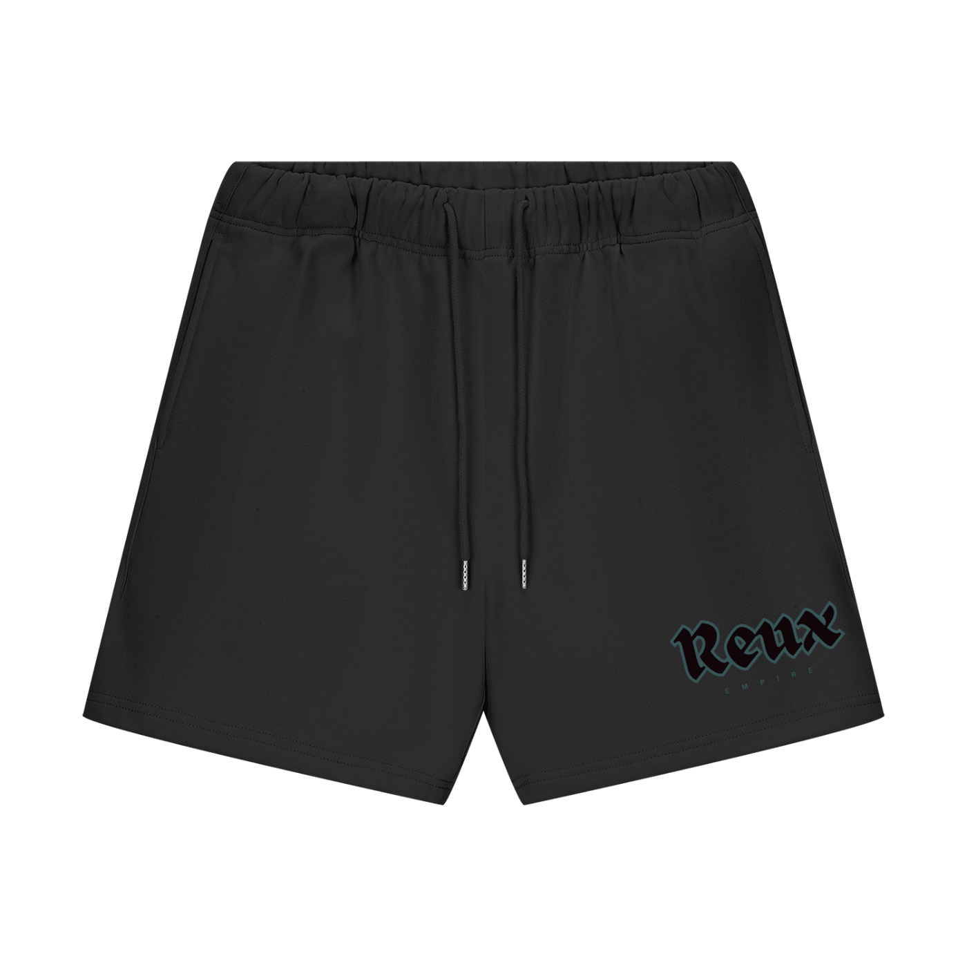 Heavyweight Fleece Shorts. Faded blue logo