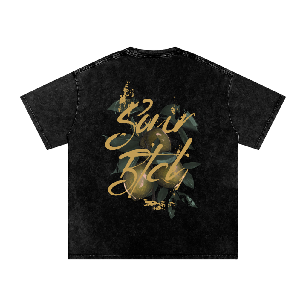 Snow Washed Oversized Tee. SourBtch (yellow)