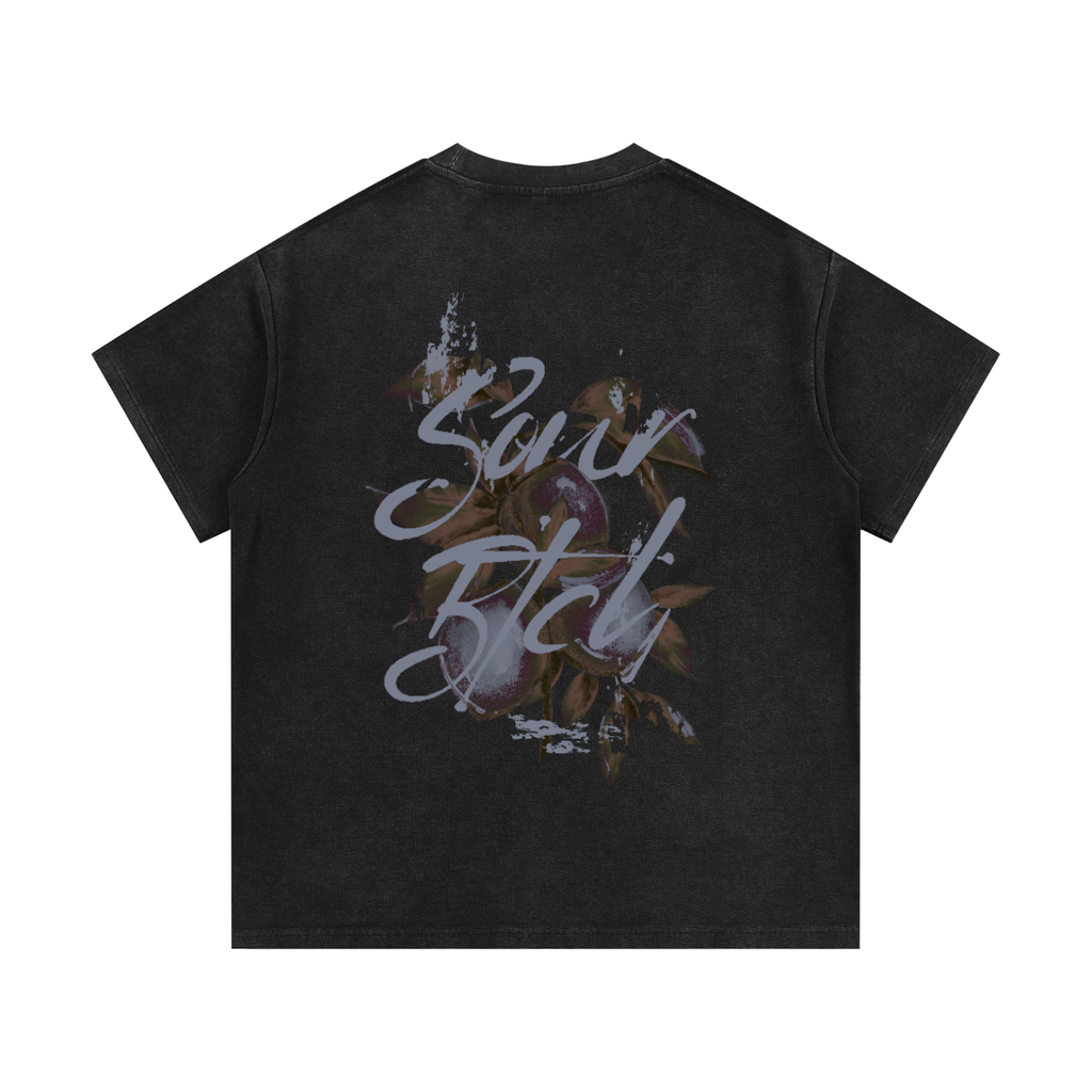 Waffle Knit Tee. SourBtch (faded blue)