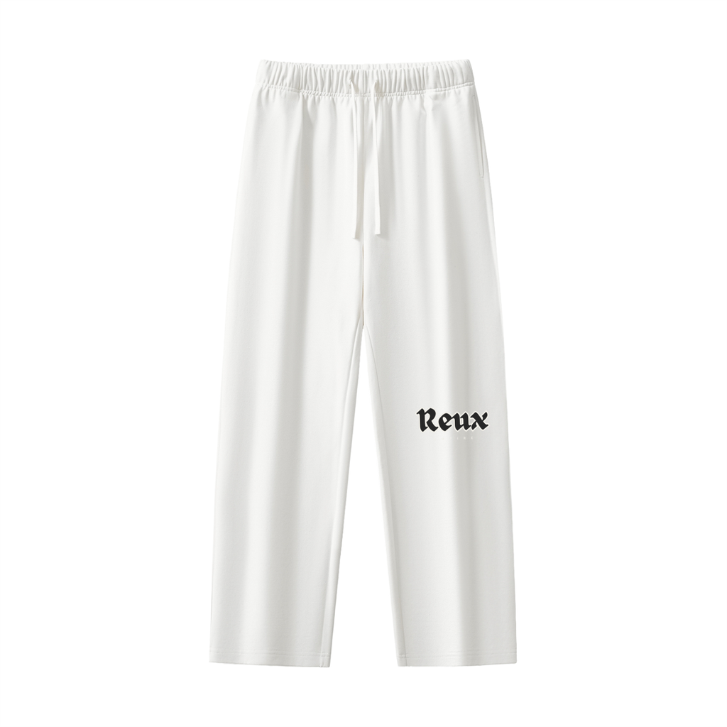 Heavyweight Straight-Leg Logo Sweatpants (white)