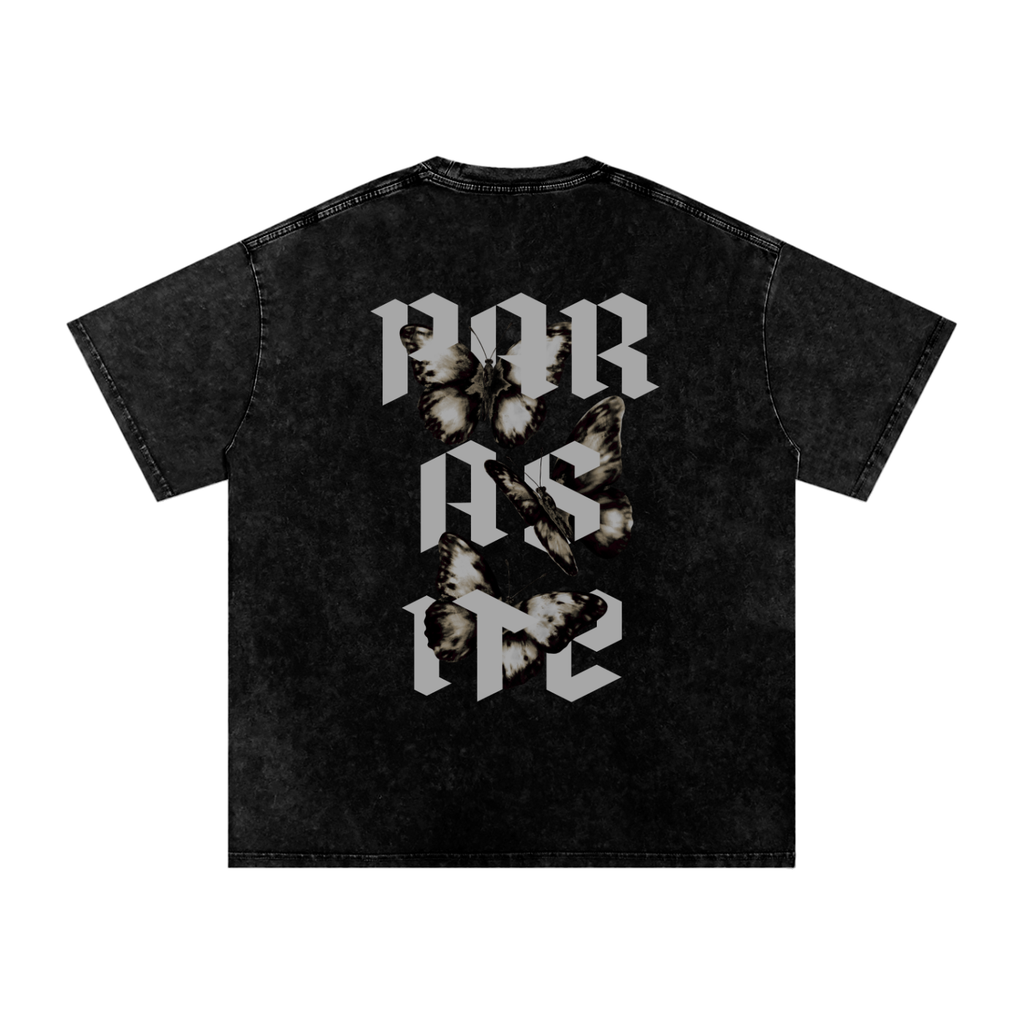 Snow Washed Oversized Tee. Parasite White