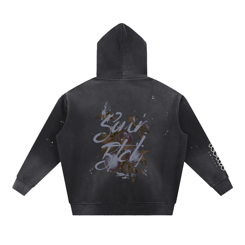 Vintage Wash SourBtch Frayed Hoodie (blue)