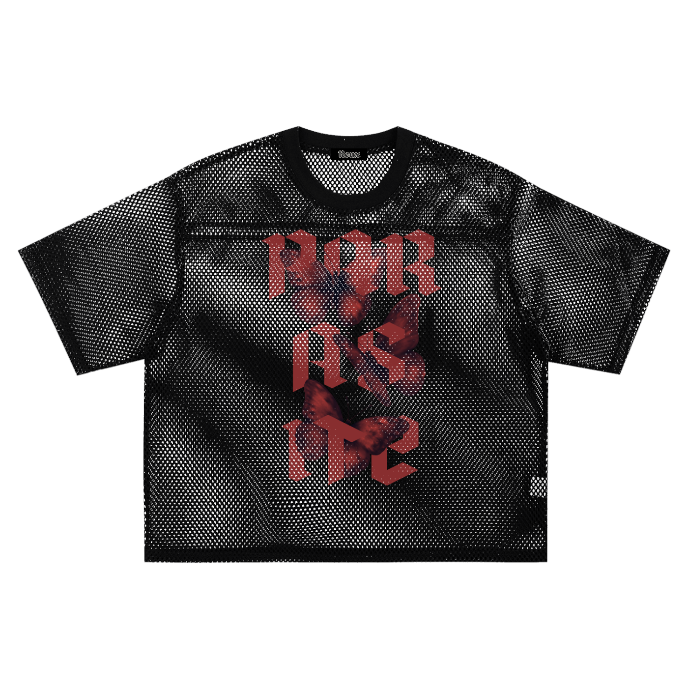 See-through Boxy Net Tee. Parasite Red