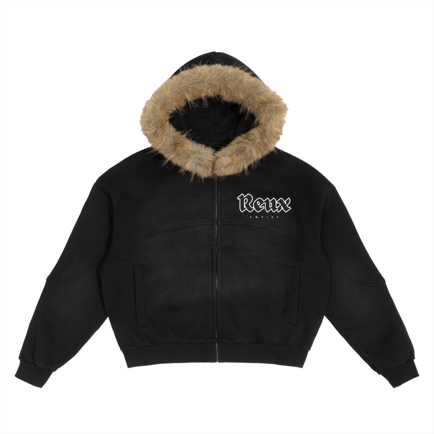 Sun Fade Boxy Sour Btch (blue) Detachable Fur Zoodie