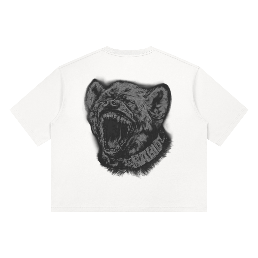Heavyweight Boxy Tee. Hyena Black