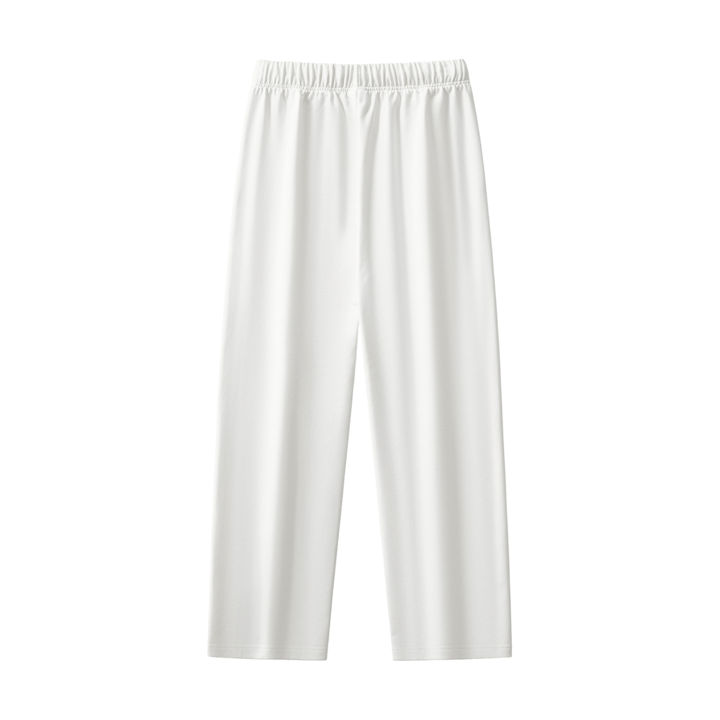Heavyweight Straight-Leg Logo Sweatpants (white)
