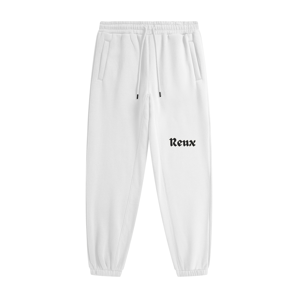 Cuffed Heavyweight logo Joggers (white)