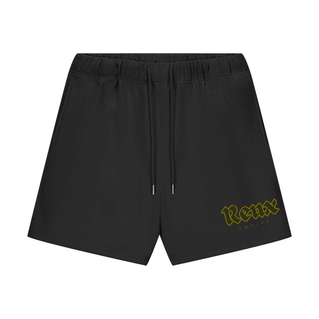 Heavyweight Fleece Shorts. Yellow logo
