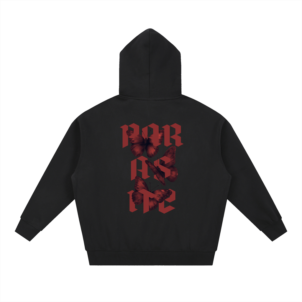 Oversized Boxy Zoodie. Parasite Red