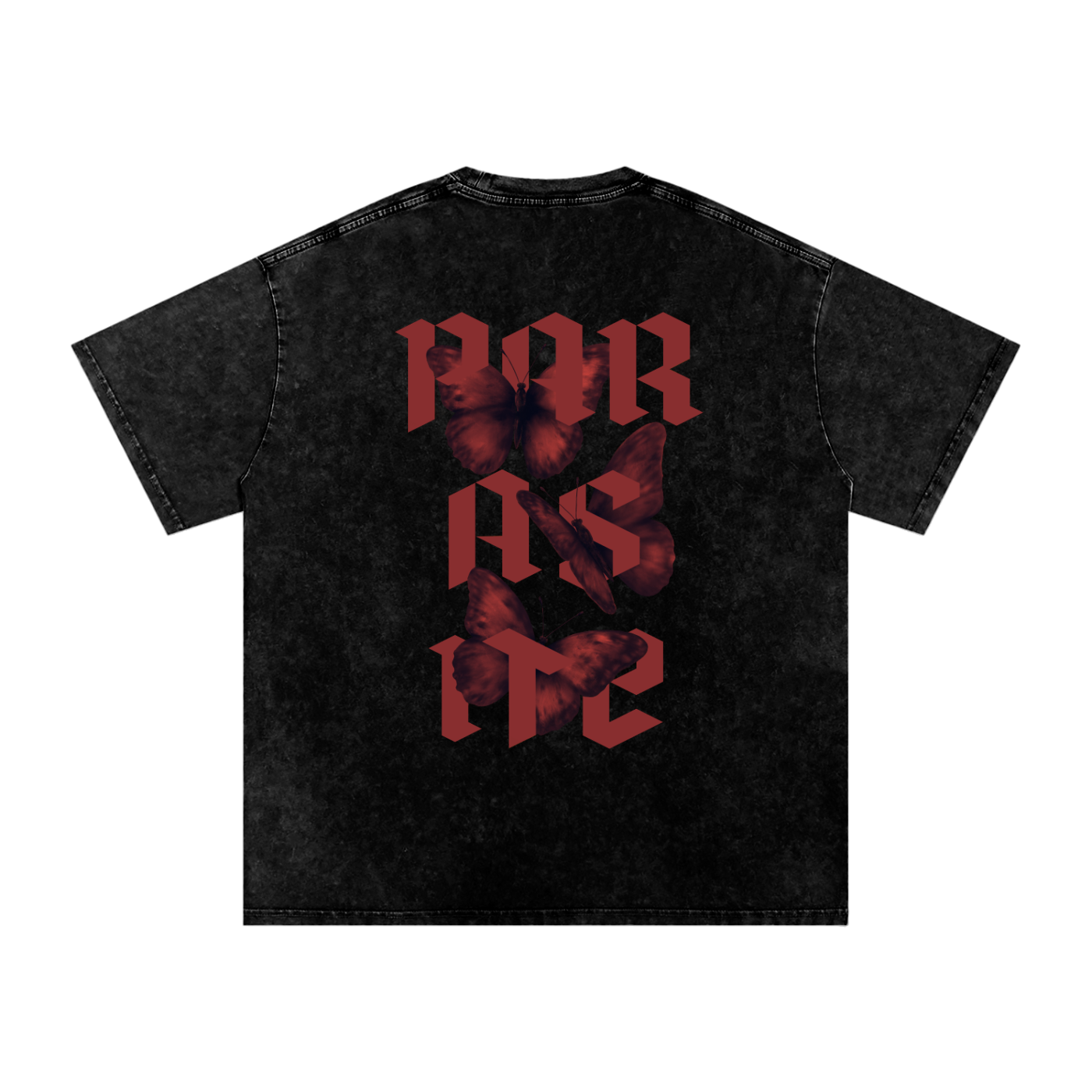 Snow Washed Oversized Tee. Parasite Red