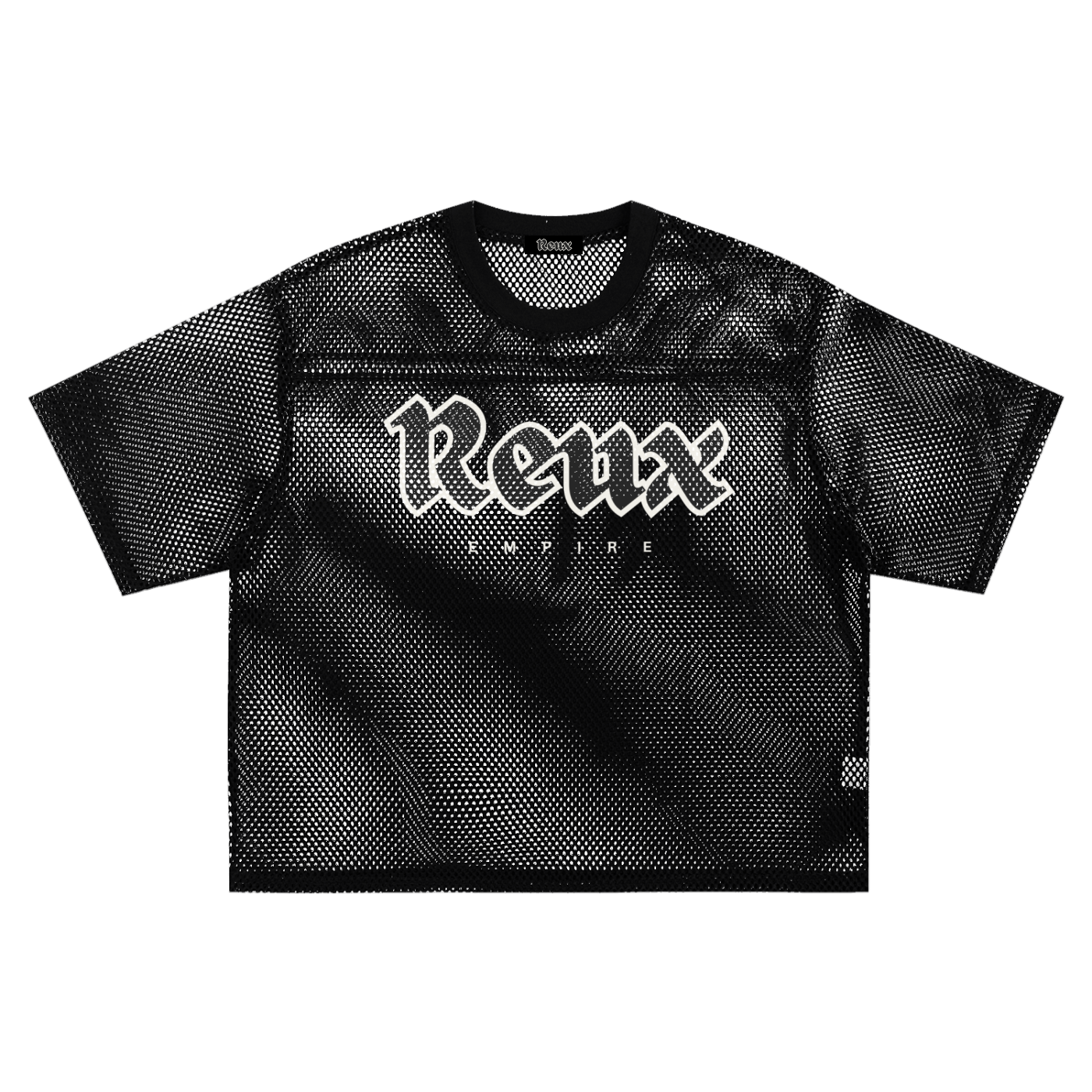 See-through Boxy Net Tee. Logo